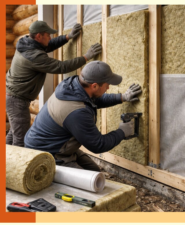 Утепление бревенчатого дома под ключ в изобильном