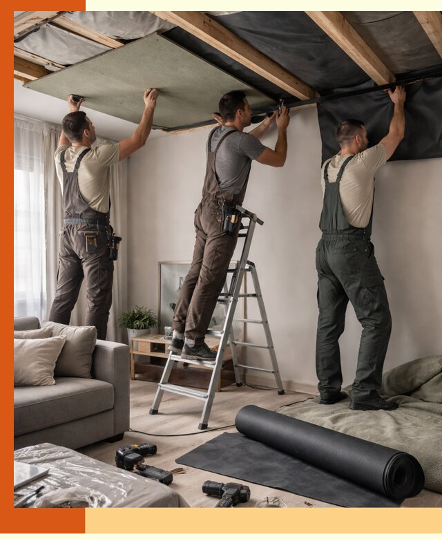 Шумоизоляция потолка в изобильном — профессиональное устранение шумов