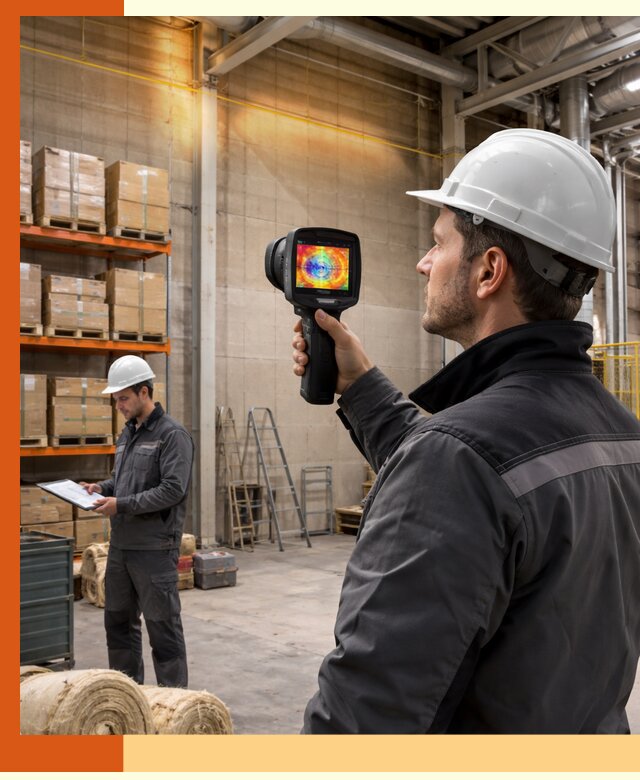 Тепловизионное обследование склада и выявление утечек в изобильном