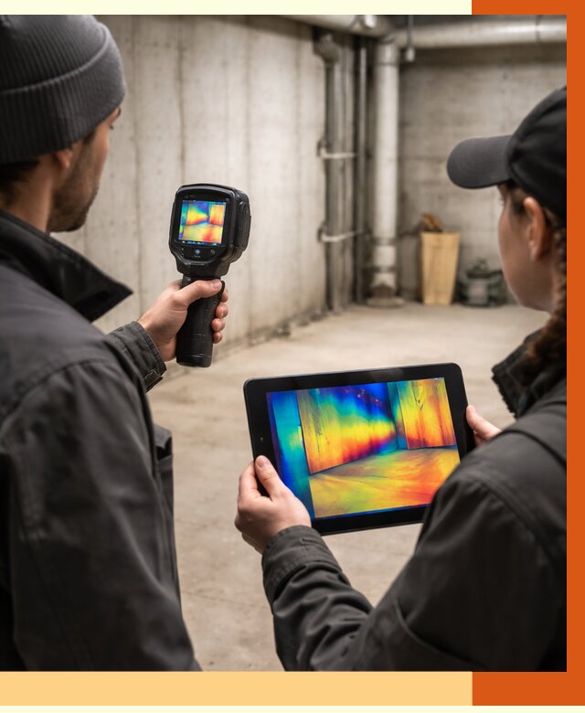 Тепловизионное обследование подвала в изобильном от 4675 руб. — проверка гидроизоляции | ТепломастерЗбл